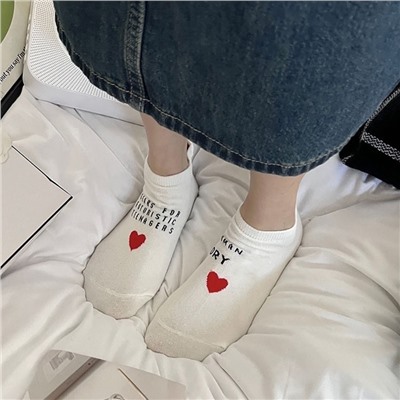Japanese summer heel sticker, sports breathable cotton thin knee socks for men and women, with embroidery
