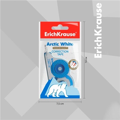 Корректирующая лента 4.2 мм × 5 м, ErichKrause Arctic white, супер-белая, европодвес