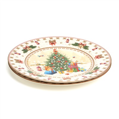 НАБОР ТАРЕЛОК ОБЕДЕННЫХ LEFARD "ЕЛКА" 2 ШТ. 27 СМ (КОР=9НАБ.)