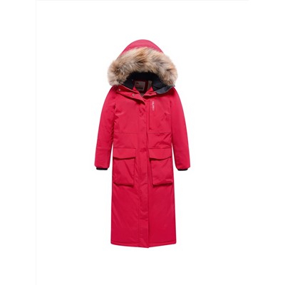Парка зимняя подростковая для девочки красного цвета 9344Kr