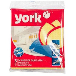 Cалфетки хозяйственные губчатые, York 3 шт (17,5 х 15,5 см)