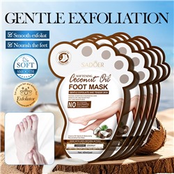 Питающие маски-носочки для ног с кокосовым маслом и витамином Е SADOER Coconut Oil Foot Mask, 40 мл