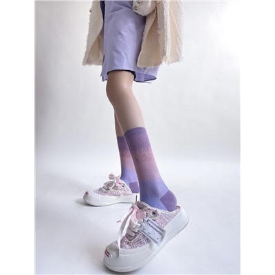 Trend Japanese design cotton knee socks for men and women for beloved, gradient, mid-length