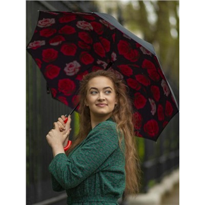 L754-4427 FloatingRoses (Красные розы) Зонт женский трость Fulton