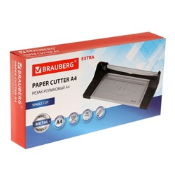 Резак роликовый A4 10 л 320 мм, прямой тип резки, МЕТАЛЛ, BRAUBERG EXTRA 532325