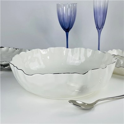 305-299 Салатник 30,5см ВАНЕССА СЕРЕБРО в под.уп.(х8)Фарфор