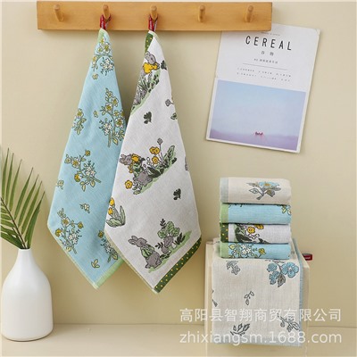 Gauze soft scarf, orchid, flowered, wholesale