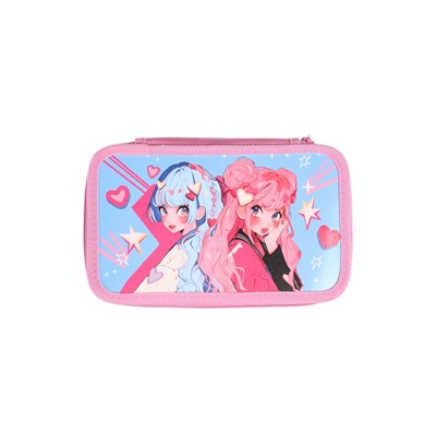 Пенал 3 секции, 125×205×55 мм, Calligrata 30П26/3 «Аниме подружки», ламинированный картон