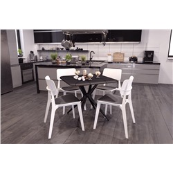 Стул SHT-S110-CN1 с подушкой из кож.зама
                        белый / черный