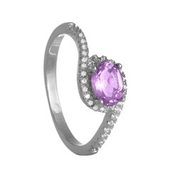 Кольцо 'Валери' с аметистом и фианитами ТФКН.789АМ1.80