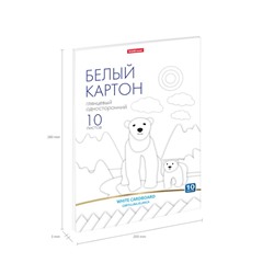 Картон белый А4, 10 листов, глянцевый, односторонний, 170 г/м², ErichKrause, на склейке, схема поделки