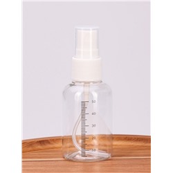 Бутылочка для хранения, с распылителем, со шкалой деления, 50 мл, белая, прозрачная