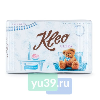Туалетная бумага Kleo Ultra, 6 рул., 3 сл., белая