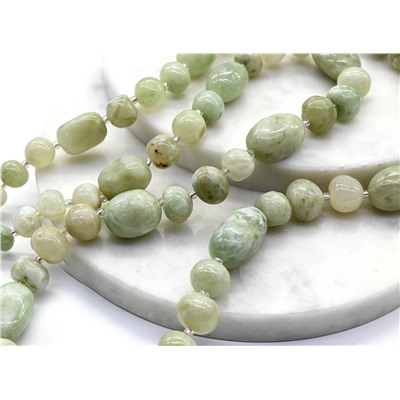 Гранат зеленый (Гроссуляр) бусы форма, 62см, 82г