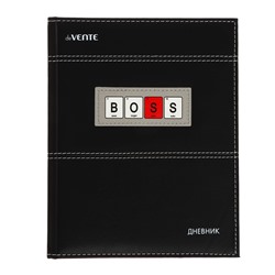 Дневник школьный для 1-11 классов Boss, твёрдая обложка, искусственная кожа, с поролоном, ляссе, 80 г/м²