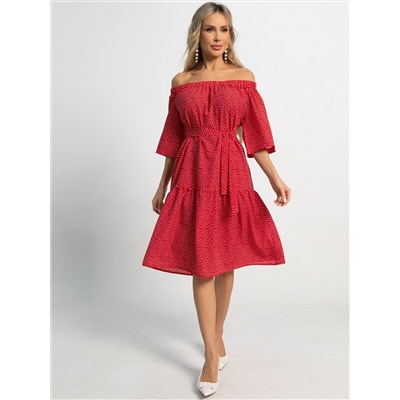 Платье с поясом Дафна (красное) П15524-8М