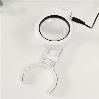 Лампа-лупа х7 для творчества LEDx6 от 3АAA+ USB линза d=5.5 см 2.6×9×19 см