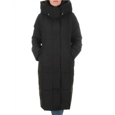 22361 BLACK Пальто зимнее женское облегченное (150 гр. холлофайбера)