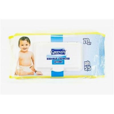 Салфетки Grendy влажные детские с клапаном 70шт(сен.25)