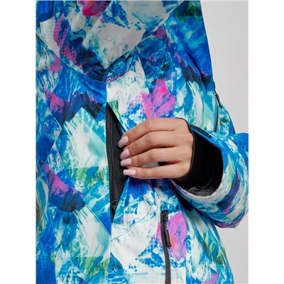 Горнолыжный костюм женский зимний синего цвета 03320S