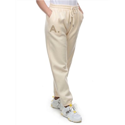 M041 BEIGE Брюки спортивные женские на флисе (100% хлопок) 7986