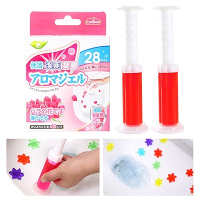 Гели-дозаторы освежающие антибактериальные для унитаза, Набор 2 шт. РОЗА