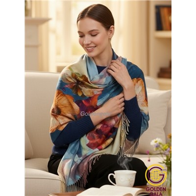 Платок теплый кашемировый с 3D принтом Арт 2591П/10