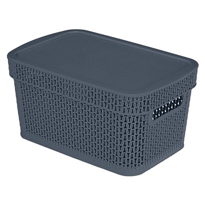 Корзина для хранения Keeplex Ajur с крышкой 5 л, 28,1×18,5×13,9 см KL411311026 космический серый