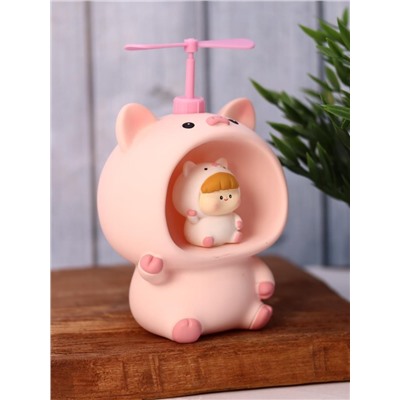 Kопилка - ночник «Baby pig fan», pink (13,5 см), пластик