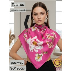 Платок утепленный "Цветы яблони" Арт 2025/08 (фуксия)