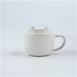 Чайная пара из керамики «Кошечка»: кружка 200 мл, блюдце, ложка