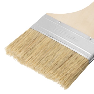 Кисть плоская "Стандарт" 4" (100 мм) натуральная щетина, деревянная ручка MTX