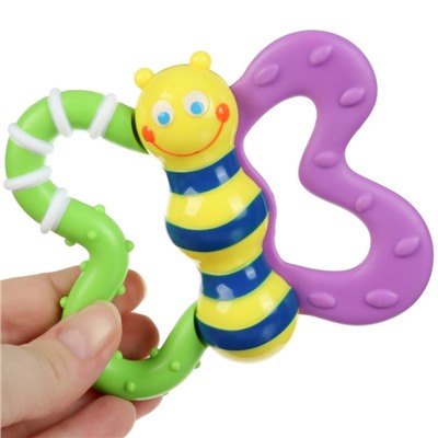 Погремушка Крошка Я «Бабочка» с эластичными элементами, в пакете, от 3 мес.