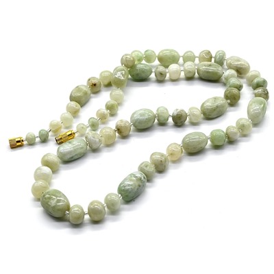 Гранат зеленый (Гроссуляр) бусы форма, 62см, 82г