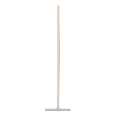 Грабли, нержавеющая сталь, 290 х 1300 мм, 12 витых зубьев, деревянный черенок, Сибртех