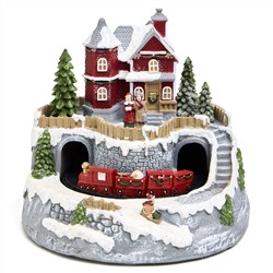 МУЗЫКАЛЬНАЯ СТАТУЭТКА "ЗАГОРОДНЫЙ ДОМИК" С LED-ПОДСВЕТКОЙ 19,5Х19,5Х17,5 СМ