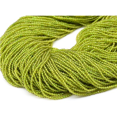 Бусины из шпинели шарик граненый 2мм цвет хризолит, 36см, 185 бусин