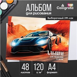 Альбом для рисования А4, 48 листов на склейке «В пустыне», обложка мелованный картон, выборочный УФ-лак, блок офсет 120 г/м²