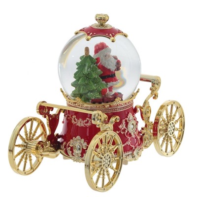 GAEM Фигурка декор "Дед Мороз" в стекл шаре (муз, подсвет, вьюга, 3xAAA н/п), D10 см, L22 W11 H19 см