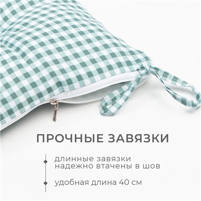 Сидушка на стул Этель "Клеточка" 40х40 см, цв. зелёный, 100% полиэстер