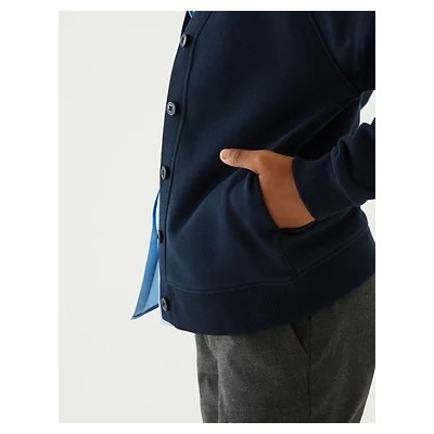 Girls' Cotton Regular Fit School Cardigan (2-16 Yrs)