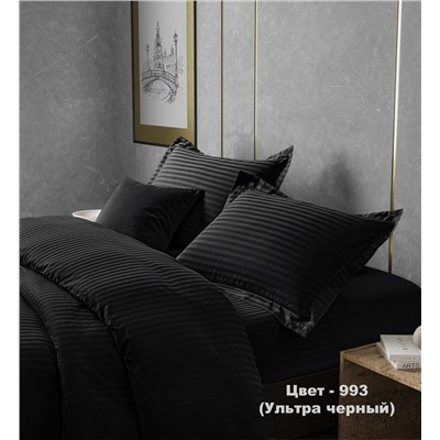 Простыня из страйп-сатина Ультра чёрный