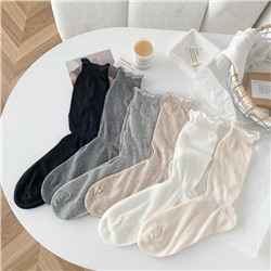 Brand summer thin knee socks, Korean style, mid-length