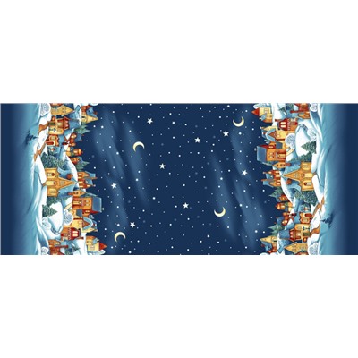 Скатерть двунитка №158 Зимняя сказка синий