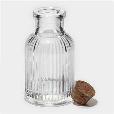 Набор баночек для специй Доляна «Парфе. Афина», 35 мл, 4.3×8 см, с пробковой крышкой, 12 шт., стекло, прозрачный