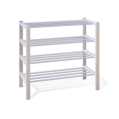 Полка для обуви Альберо SHT-SR9-4
                        беленый / алюм.металлик