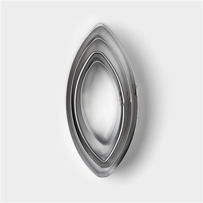 Формы для печенья Доляна «Лепестки лилии», набор 4 шт., металл, серебристые