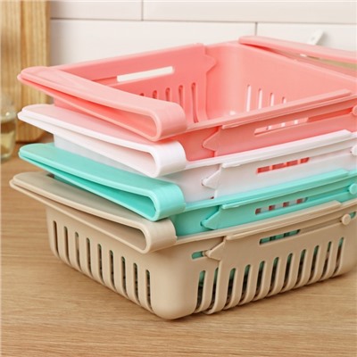 Полка подвесная в холодильник раздвижная Доляна, 20(28)×16.2×7.5 см, МИКС