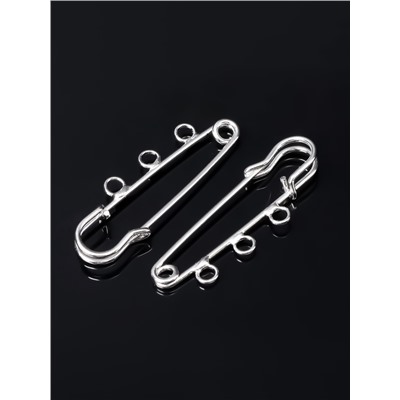 Булавка для подвесок PO-050, №02, (набор 2 шт) 50×5мм, цвет серебра