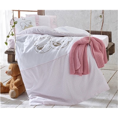 Бамбуковое постельное белье для новорожденных Twinbears Pink Nevresim - EcoCotton